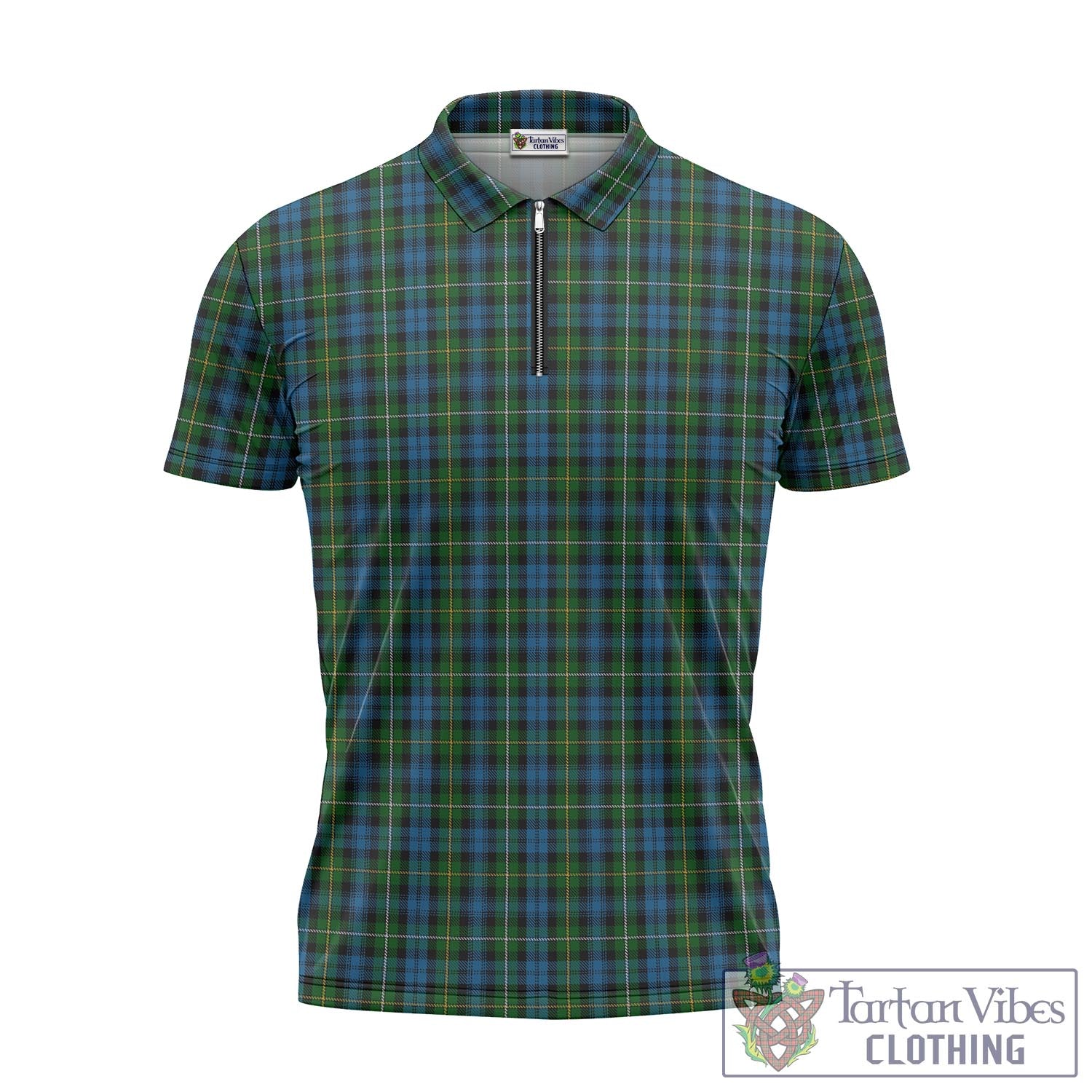 Tartan Vibes Clothing Campbell of Argyll #02 Tartan Zipper Polo Shirt