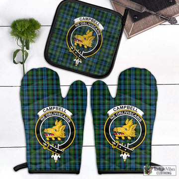 Campbell of Argyll 02 Tartan Combo Oven Mitt & Pot-Holder with Family Crest