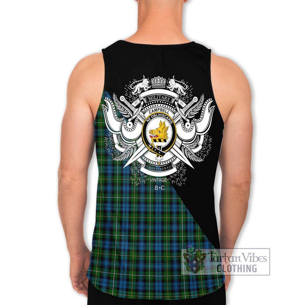 Campbell of Argyll 02 Tartan Men's Tank Top with Family Crest and Military Logo Style - Tartanvibesclothing Shop