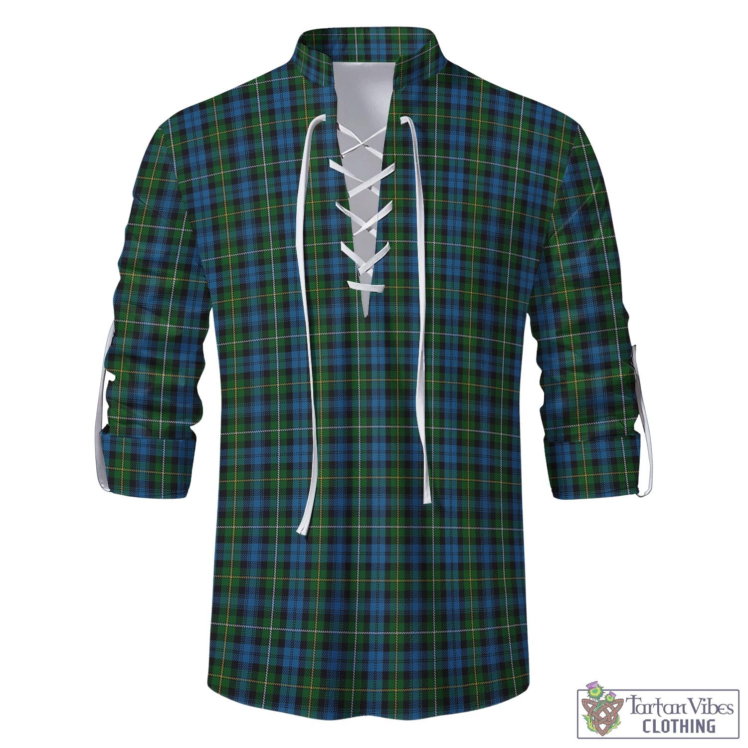 Tartan Vibes Clothing Campbell of Argyll #02 Tartan Men's Scottish Traditional Jacobite Ghillie Kilt Shirt