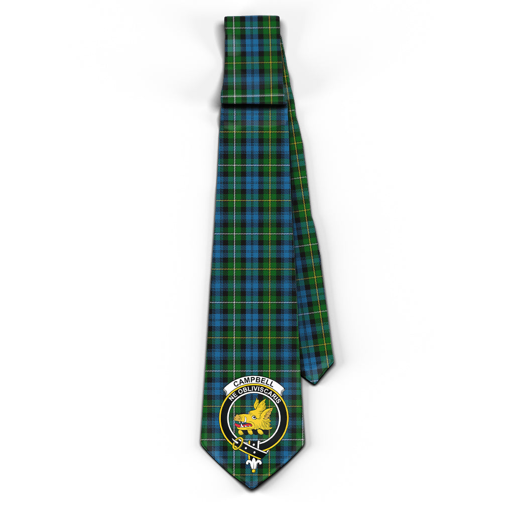 Campbell of Argyll #02 Tartan Classic Necktie with Family Crest - Tartan Vibes Clothing