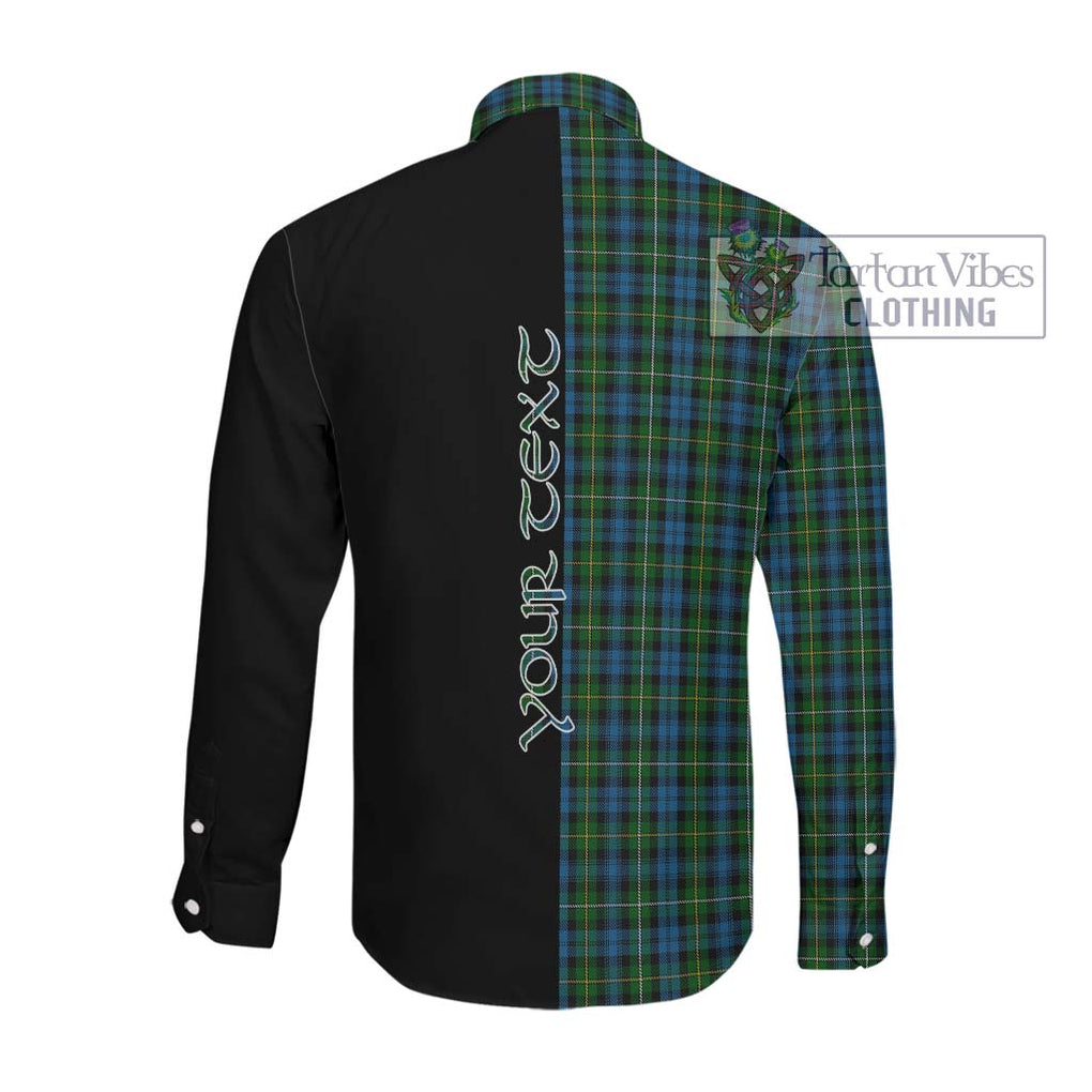 Campbell of Argyll 02 Tartan Long Sleeve Button Shirt with Family Crest and Half Of Me Style Men's Shirt - Tartanvibesclothing Shop