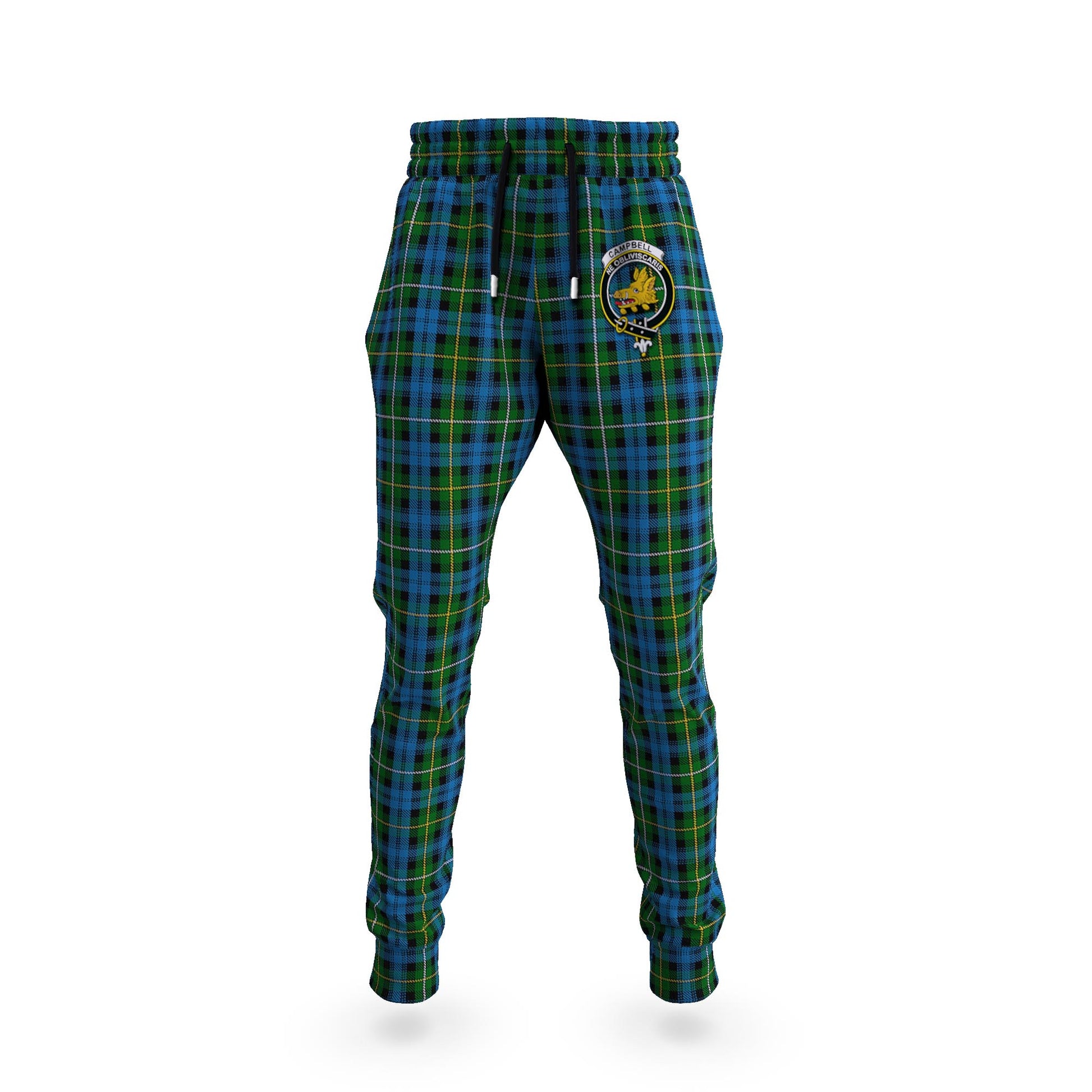 Campbell of Argyll #02 Tartan Joggers Pants with Family Crest - Tartanvibesclothing Shop