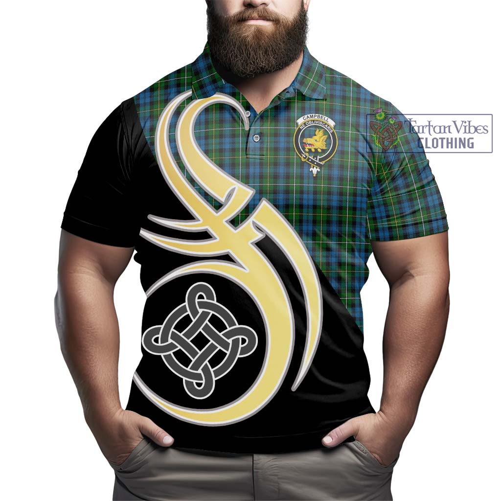 Campbell of Argyll 02 Tartan Polo Shirt with Family Crest and Celtic Symbol Style - Tartan Vibes Clothing