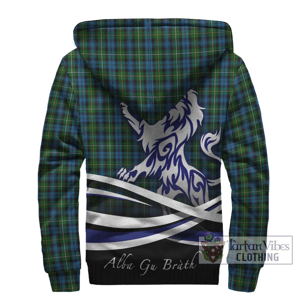 Campbell of Argyll 02 Tartan Sherpa Hoodie with Alba Gu Brath Regal Lion Emblem - Tartanvibesclothing Shop