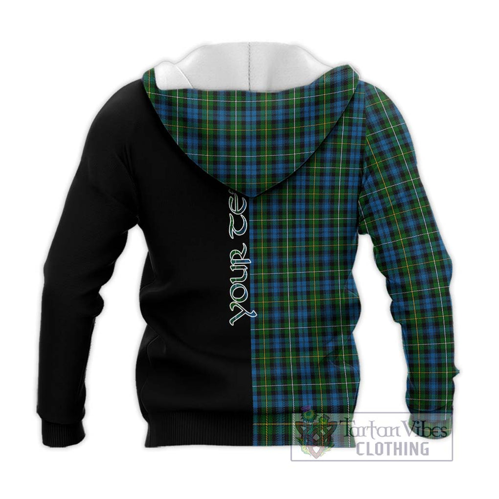 Campbell of Argyll 02 Tartan Knitted Hoodie with Family Crest and Half Of Me Style - Tartanvibesclothing Shop