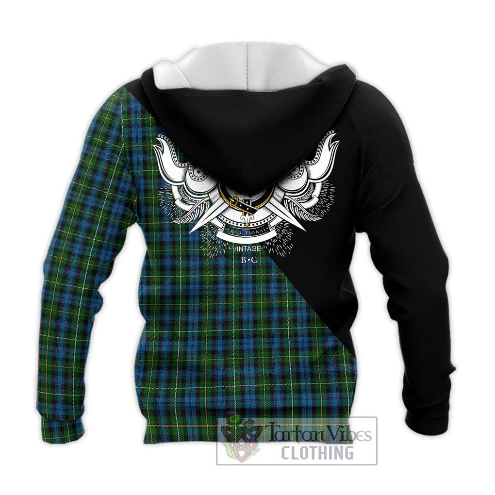 Campbell of Argyll 02 Tartan Knitted Hoodie with Family Crest and Military Logo Style - Tartanvibesclothing Shop