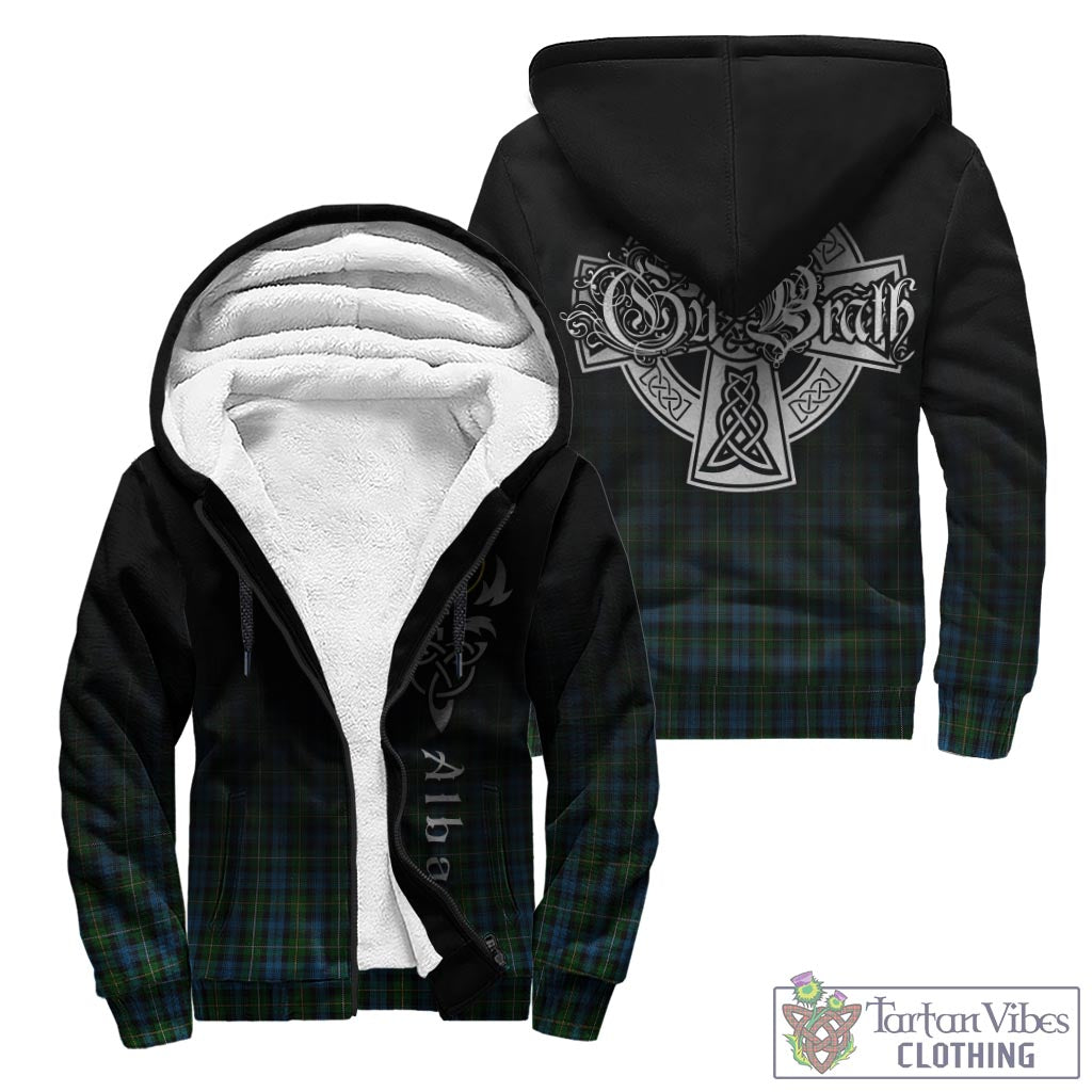 Tartan Vibes Clothing Campbell of Argyll #02 Tartan Sherpa Hoodie Featuring Alba Gu Brath Family Crest Celtic Inspired