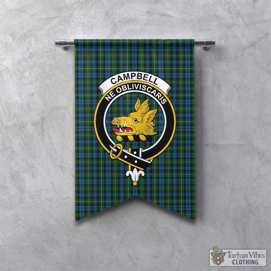 Tartan Vibes Clothing Campbell of Argyll #02 Tartan Gonfalon, Tartan Banner with Family Crest