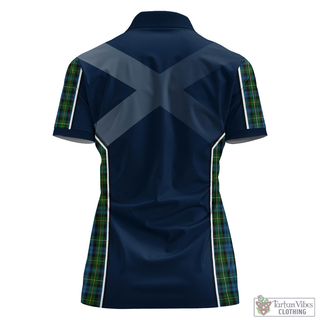 Tartan Vibes Clothing Campbell of Argyll #02 Tartan Women's Polo Shirt with Family Crest and Scottish Thistle Vibes Sport Style