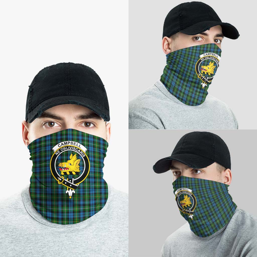 Campbell of Argyll #02 Tartan Neck Gaiters, Tartan Bandanas, Tartan Head Band with Family Crest