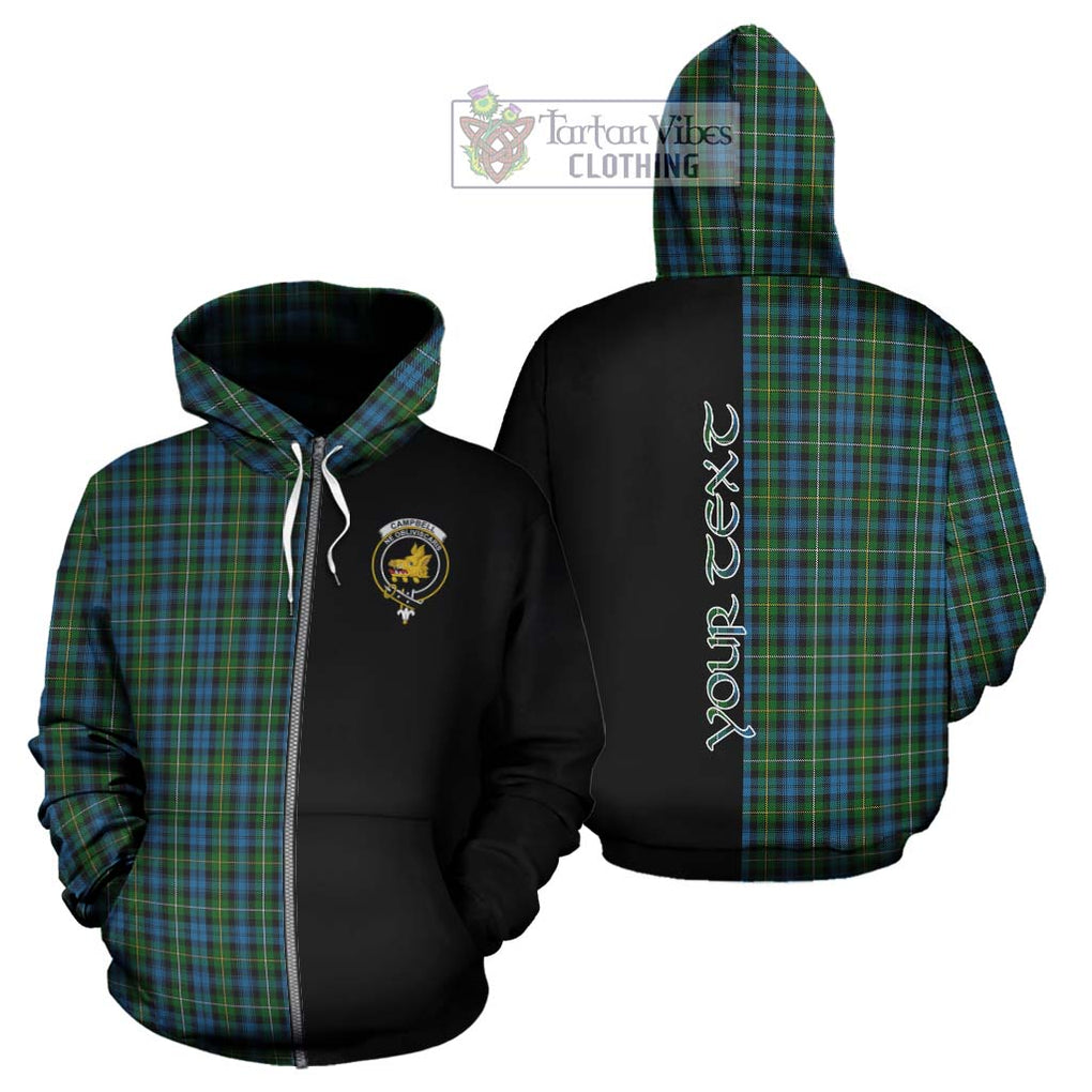 Campbell of Argyll 02 Tartan Hoodie with Family Crest and Half Of Me Style - Tartanvibesclothing Shop