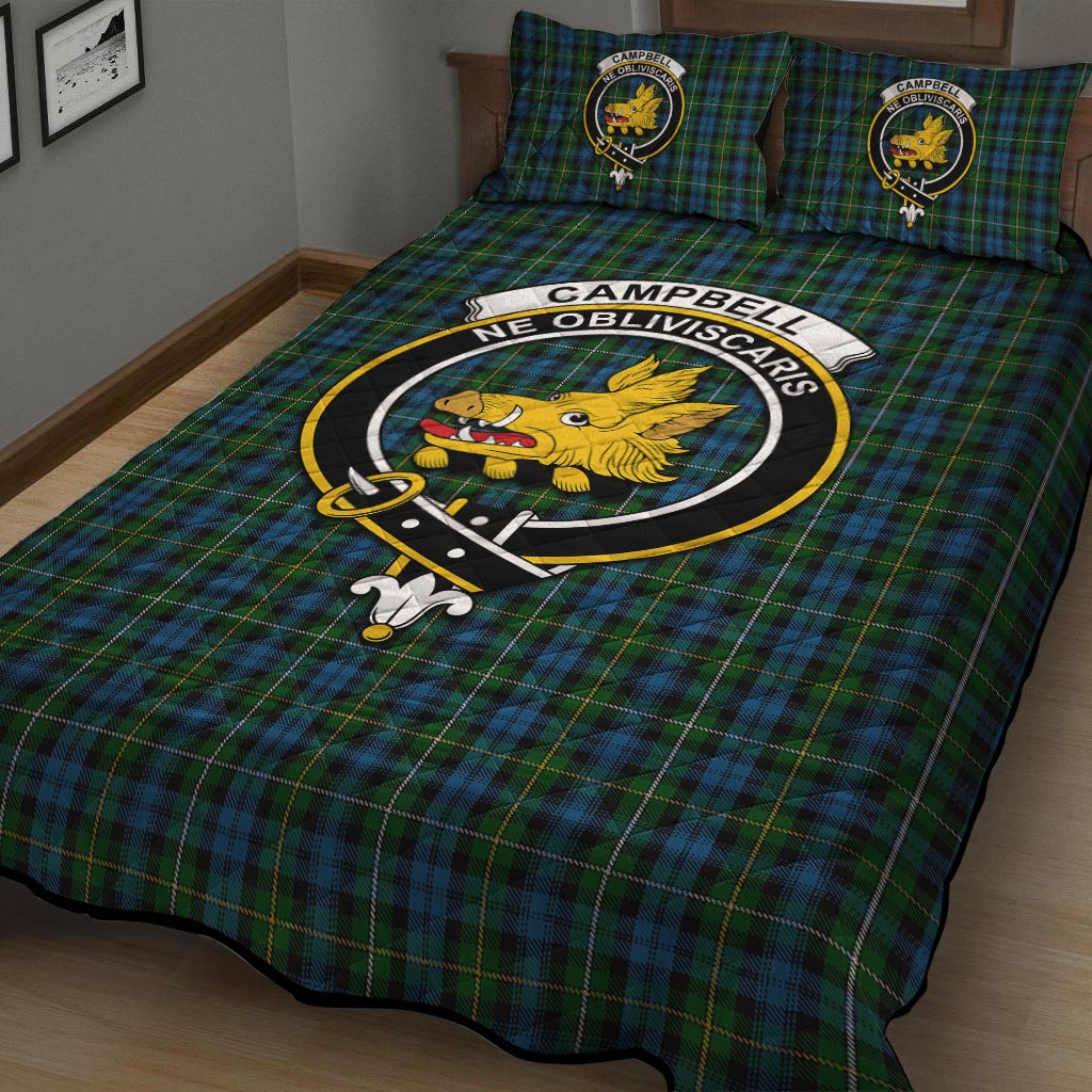 Campbell of Argyll #02 Tartan Quilt Bed Set with Family Crest