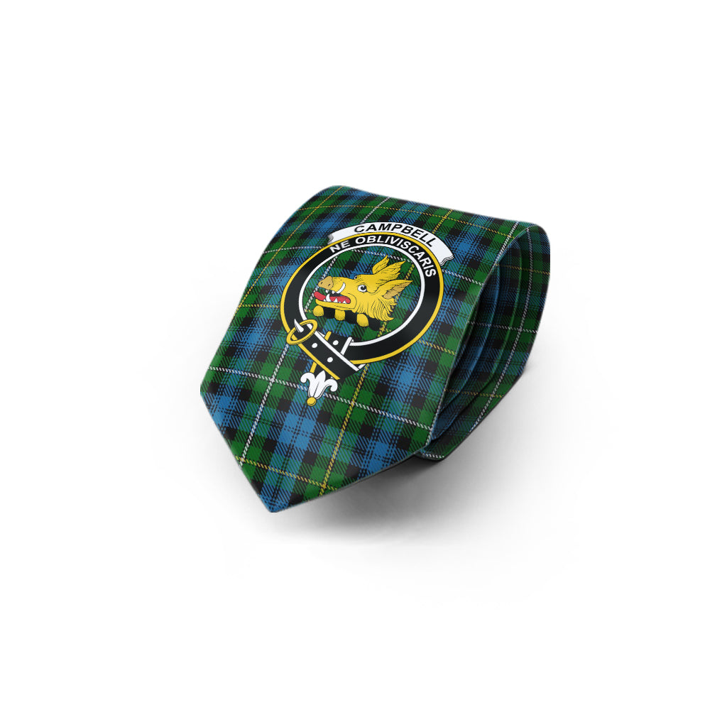 Campbell of Argyll #02 Tartan Classic Necktie with Family Crest - Tartan Vibes Clothing