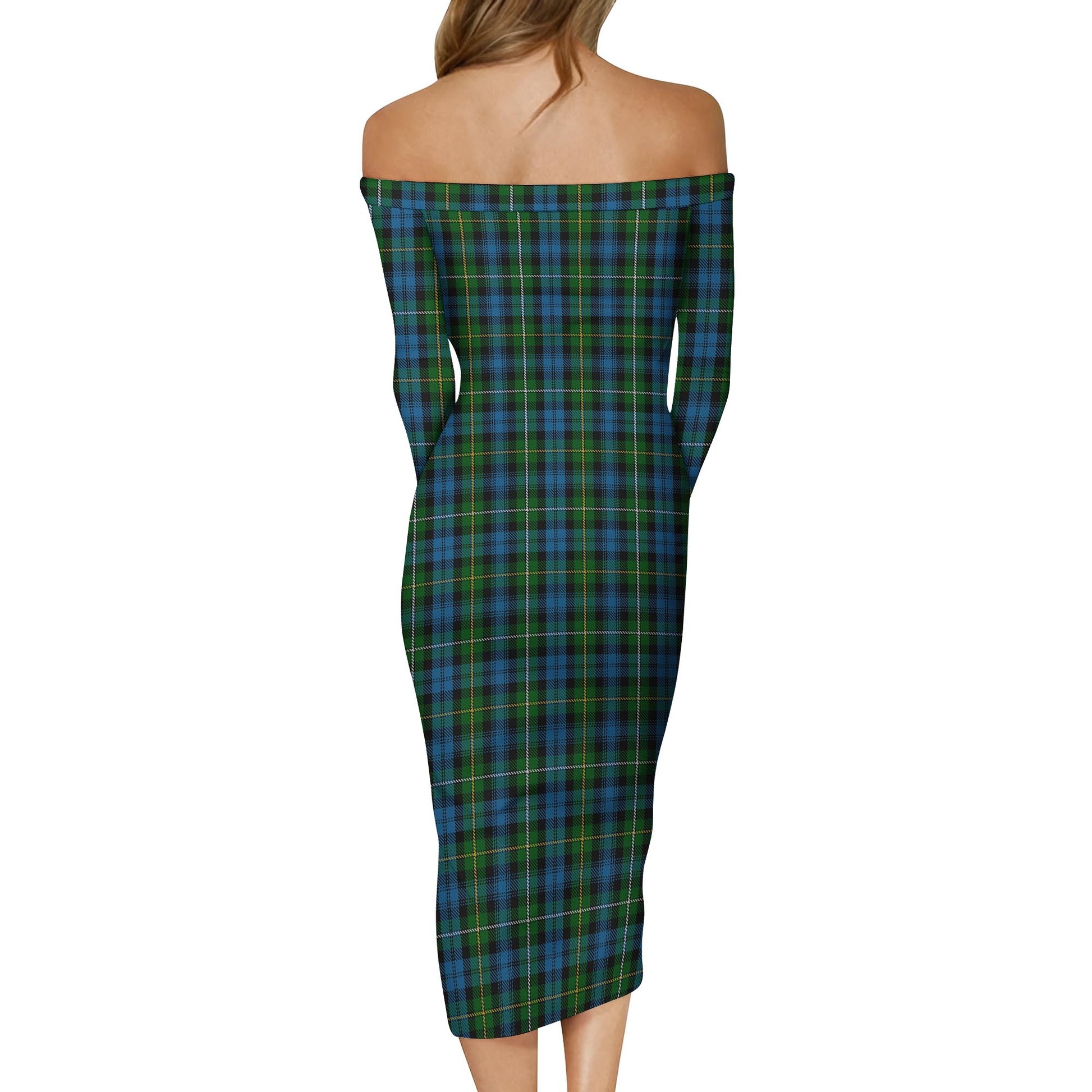 Campbell of Argyll #02 Tartan Off Shoulder Lady Dress - Tartanvibesclothing Shop