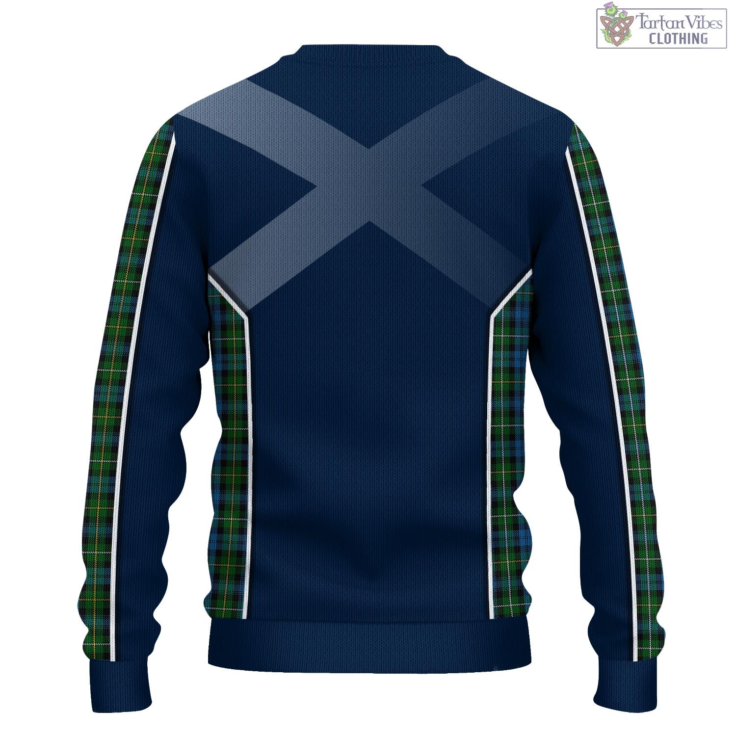 Tartan Vibes Clothing Campbell of Argyll #02 Tartan Knitted Sweatshirt with Family Crest and Scottish Thistle Vibes Sport Style