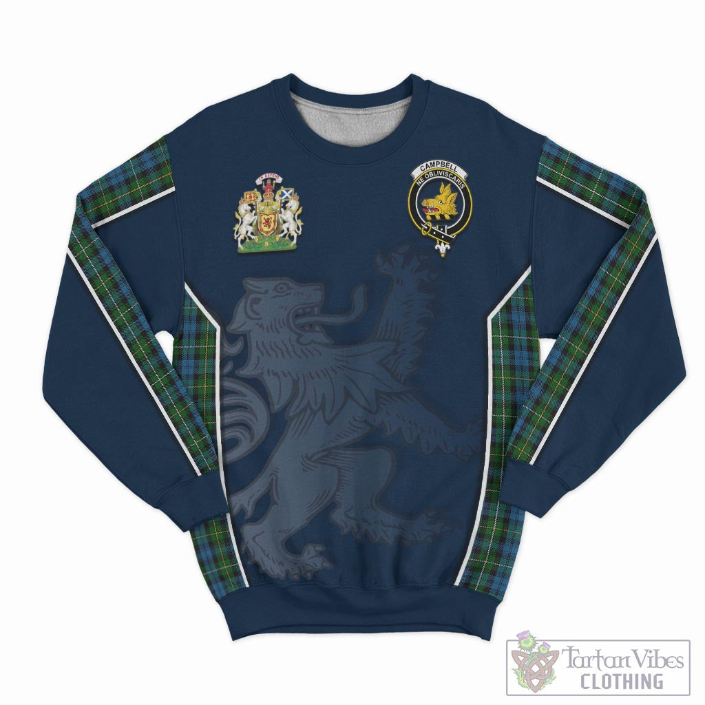 Tartan Vibes Clothing Campbell of Argyll #02 Tartan Sweater with Family Crest and Lion Rampant Vibes Sport Style