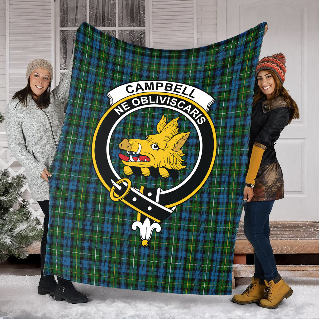 Campbell of Argyll #02 Tartan Blanket with Family Crest - Tartan Vibes Clothing