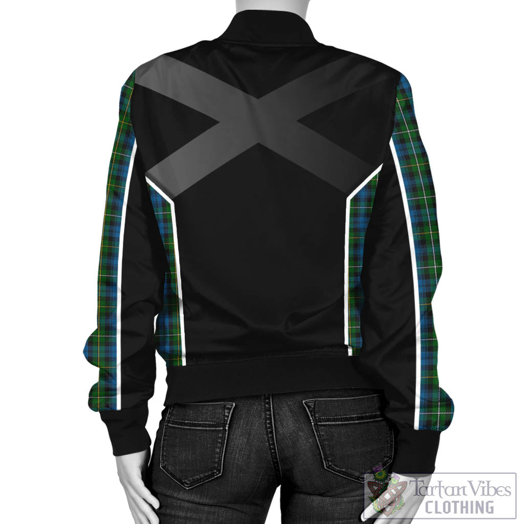 Tartan Vibes Clothing Campbell of Argyll #02 Tartan Bomber Jacket with Family Crest and Scottish Thistle Vibes Sport Style