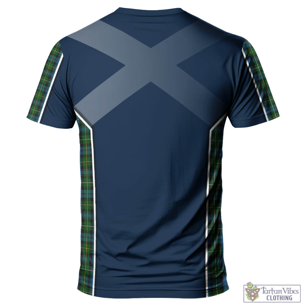 Tartan Vibes Clothing Campbell of Argyll #02 Tartan T-Shirt with Family Crest and Lion Rampant Vibes Sport Style