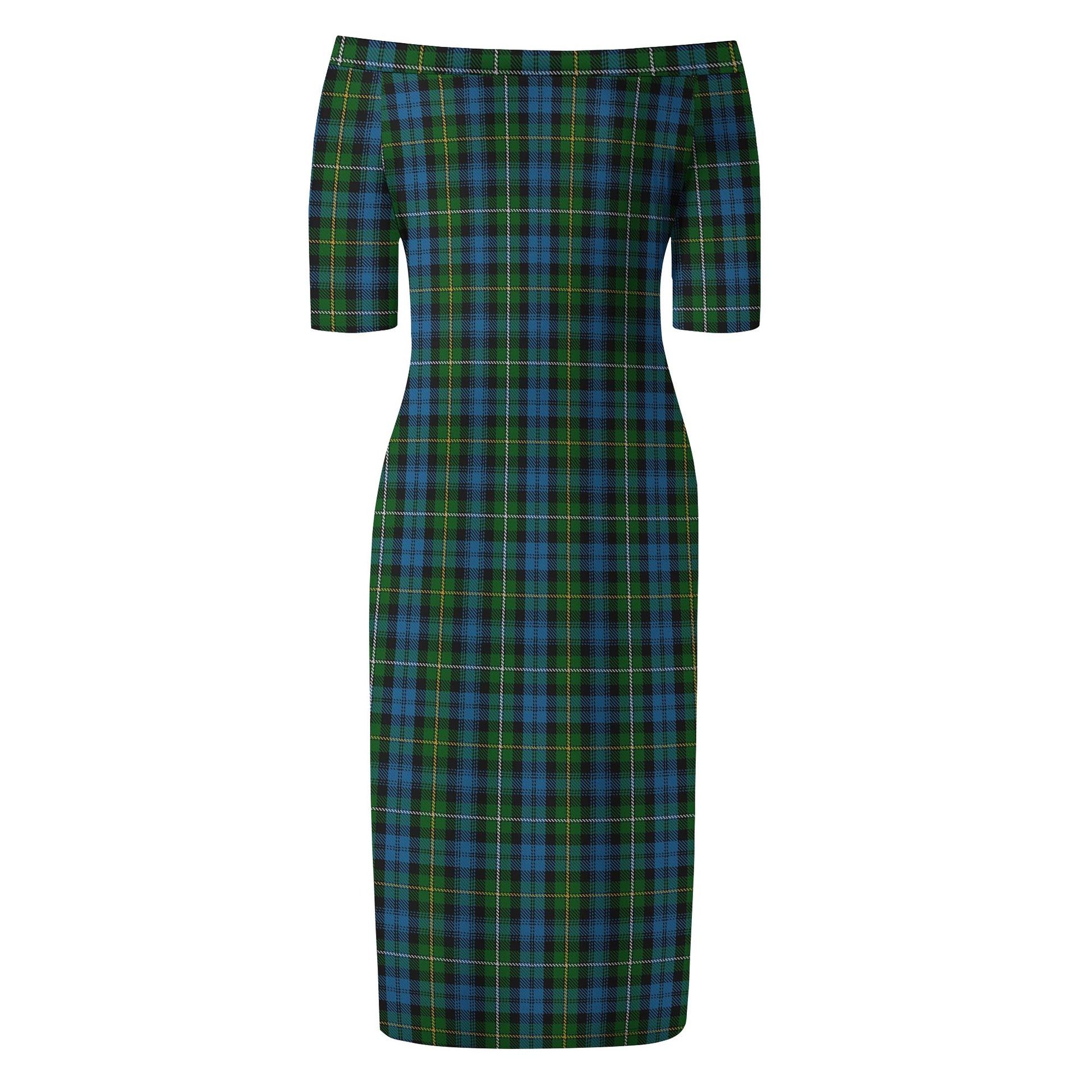 Campbell of Argyll #02 Tartan Off Shoulder Lady Dress - Tartanvibesclothing Shop