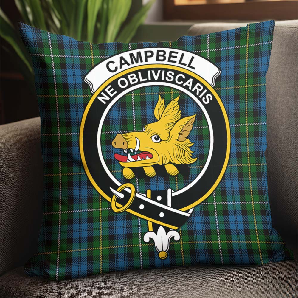 Campbell of Argyll #02 Tartan Pillow Cover with Family Crest - Tartanvibesclothing Shop