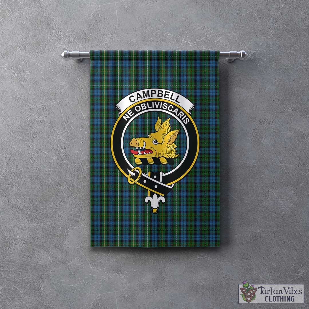 Tartan Vibes Clothing Campbell of Argyll #02 Tartan Gonfalon, Tartan Banner with Family Crest