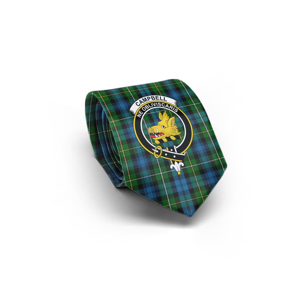 Campbell of Argyll #02 Tartan Classic Necktie with Family Crest - Tartan Vibes Clothing