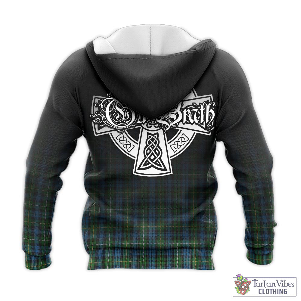 Tartan Vibes Clothing Campbell of Argyll #02 Tartan Knitted Hoodie Featuring Alba Gu Brath Family Crest Celtic Inspired