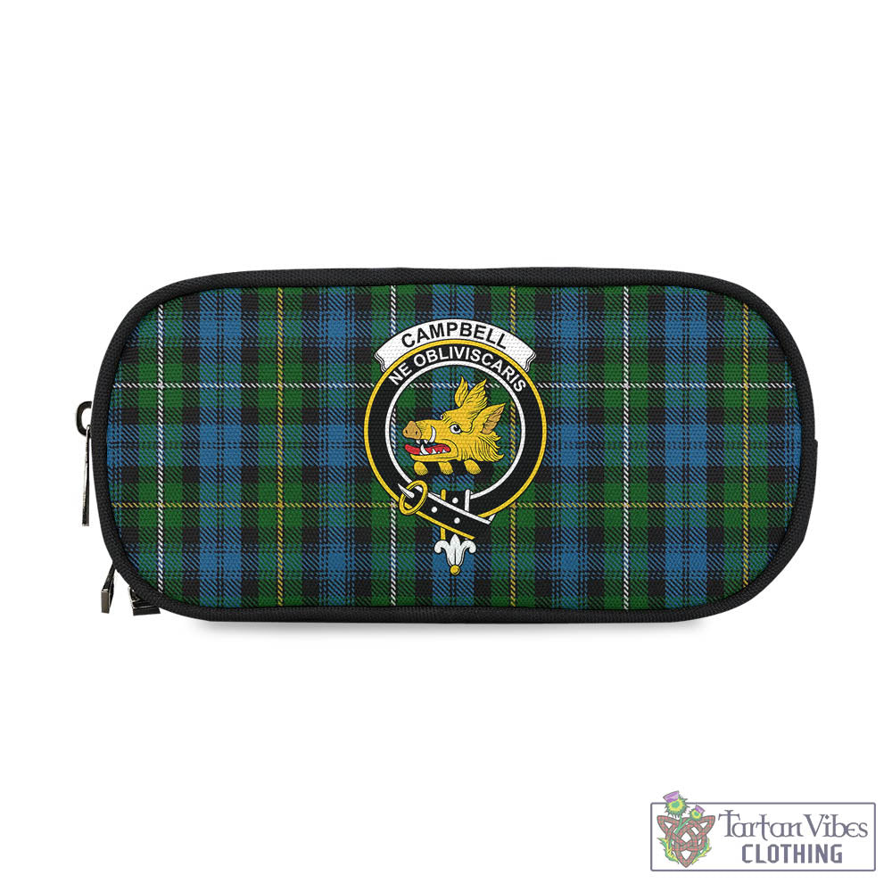 Tartan Vibes Clothing Campbell of Argyll #02 Tartan Pen and Pencil Case with Family Crest