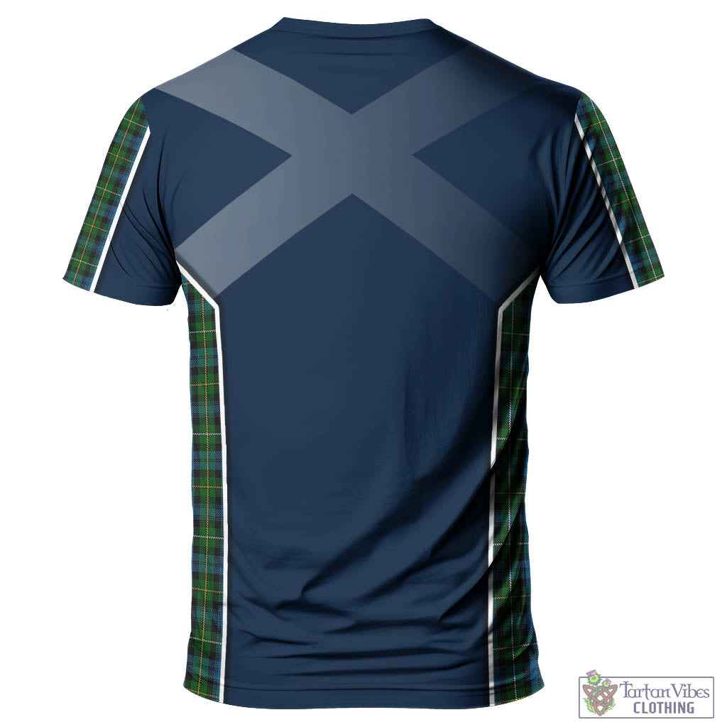 Tartan Vibes Clothing Campbell of Argyll #02 Tartan T-Shirt with Family Crest and Scottish Thistle Vibes Sport Style