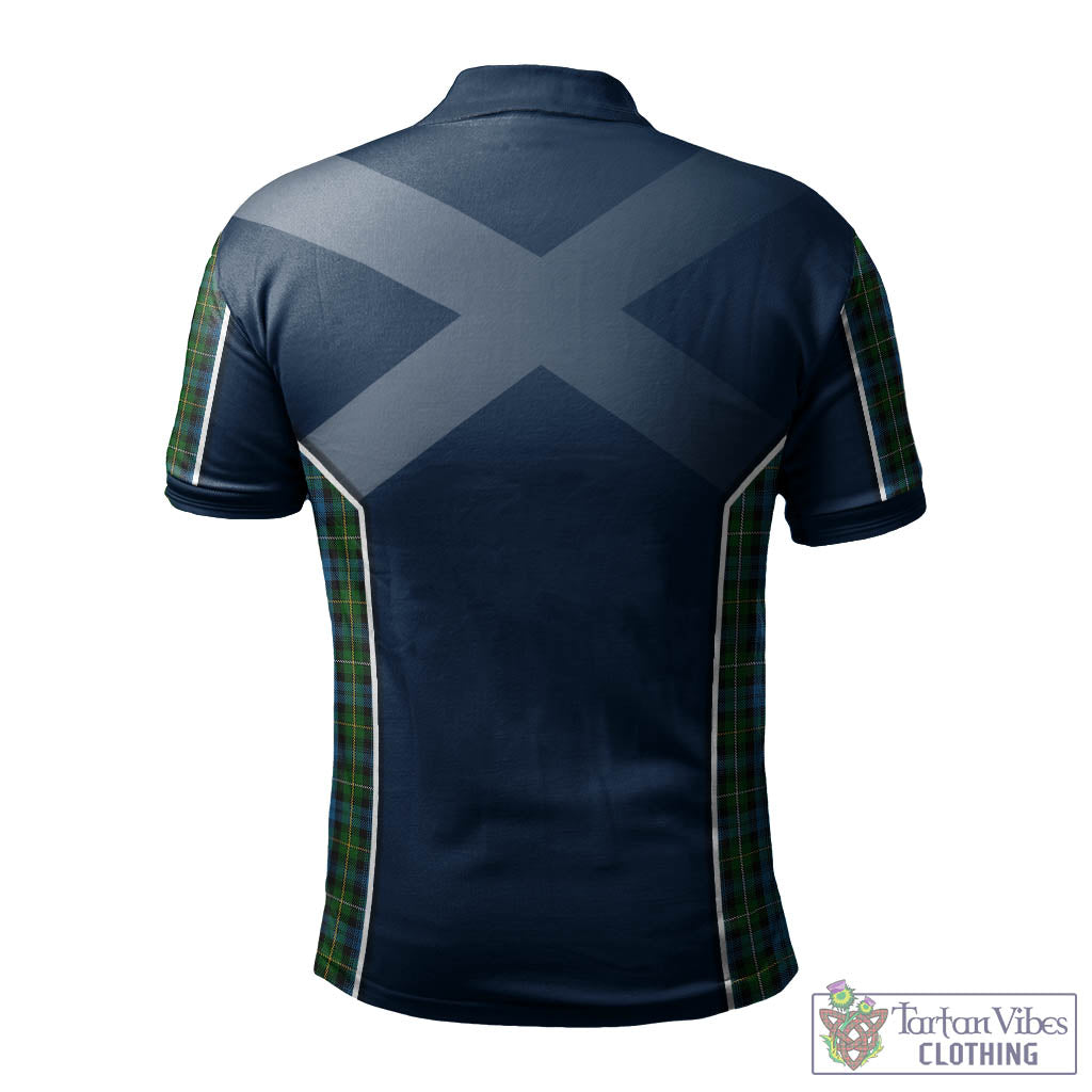 Tartan Vibes Clothing Campbell of Argyll #02 Tartan Men's Polo Shirt with Family Crest and Lion Rampant Vibes Sport Style