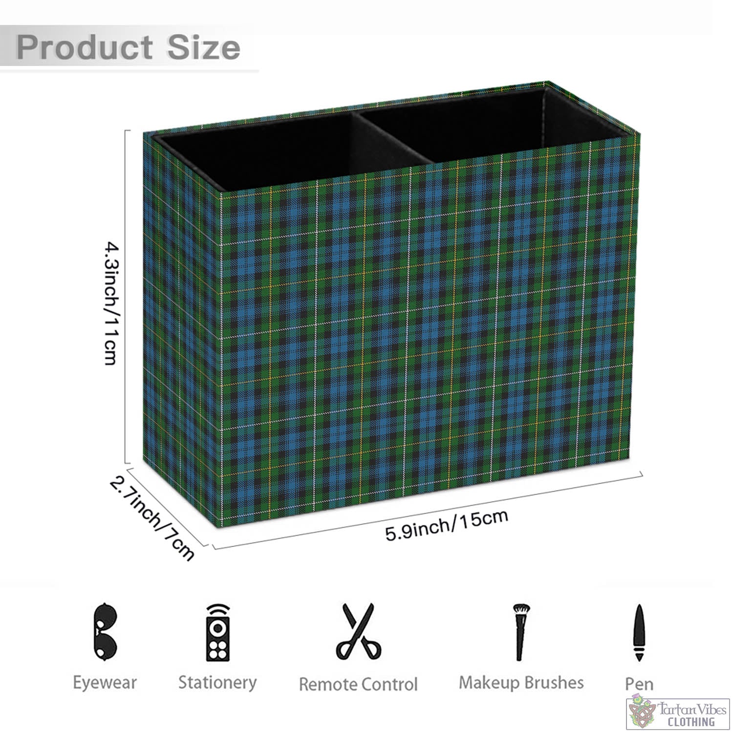 Tartan Vibes Clothing Campbell of Argyll #02 Tartan Pen Holder