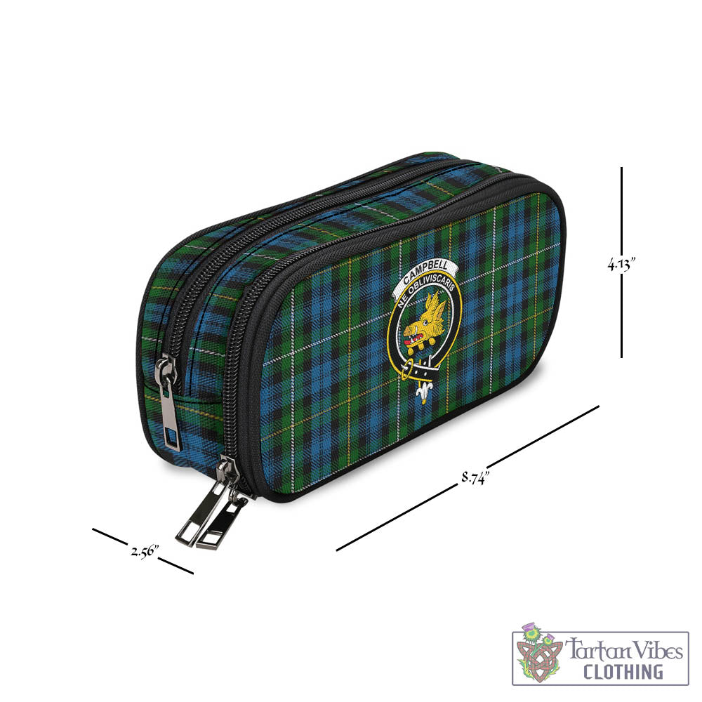 Tartan Vibes Clothing Campbell of Argyll #02 Tartan Pen and Pencil Case with Family Crest