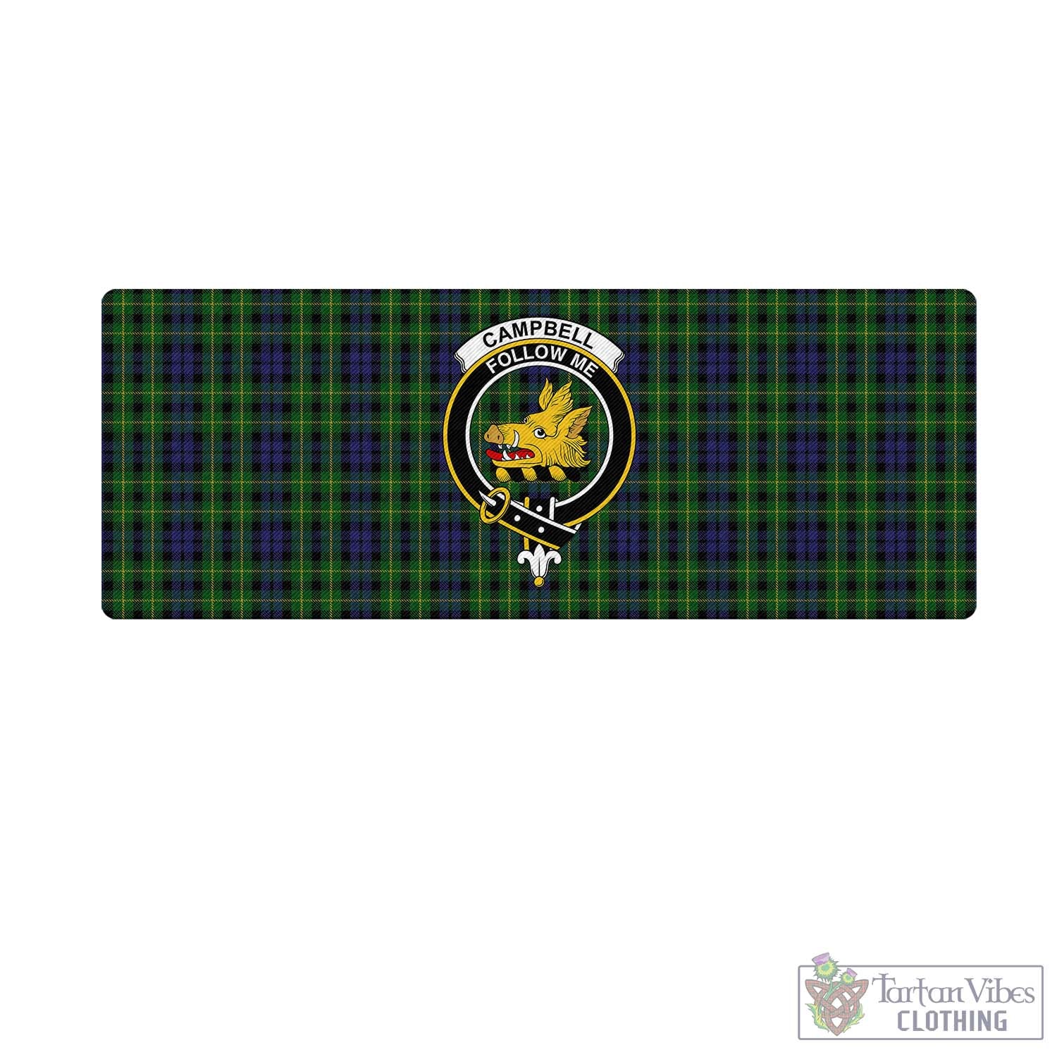 Tartan Vibes Clothing Campbell of Breadalbane Tartan Mouse Pad with Family Crest