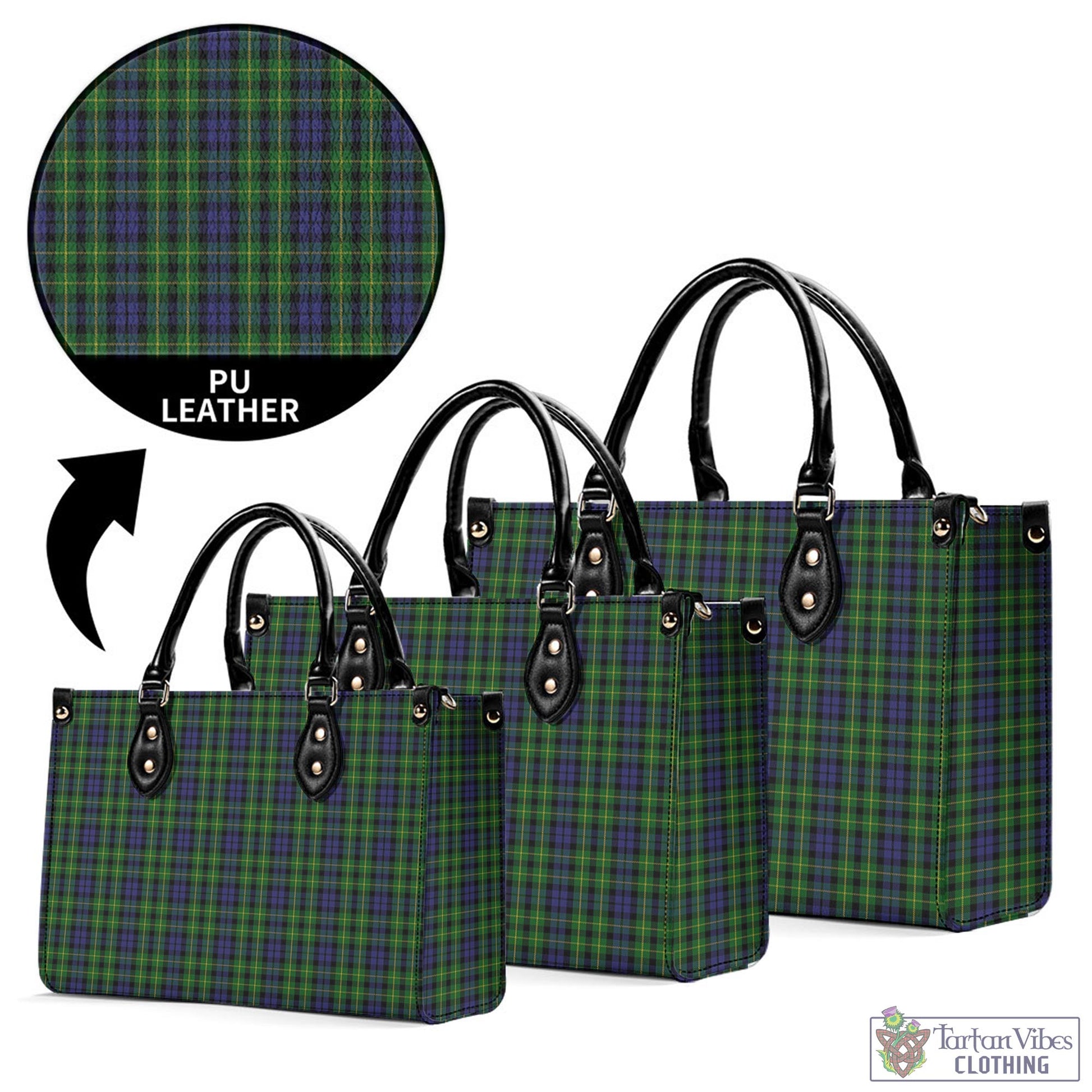 Tartan Vibes Clothing Campbell of Breadalbane Tartan Luxury Leather Handbags