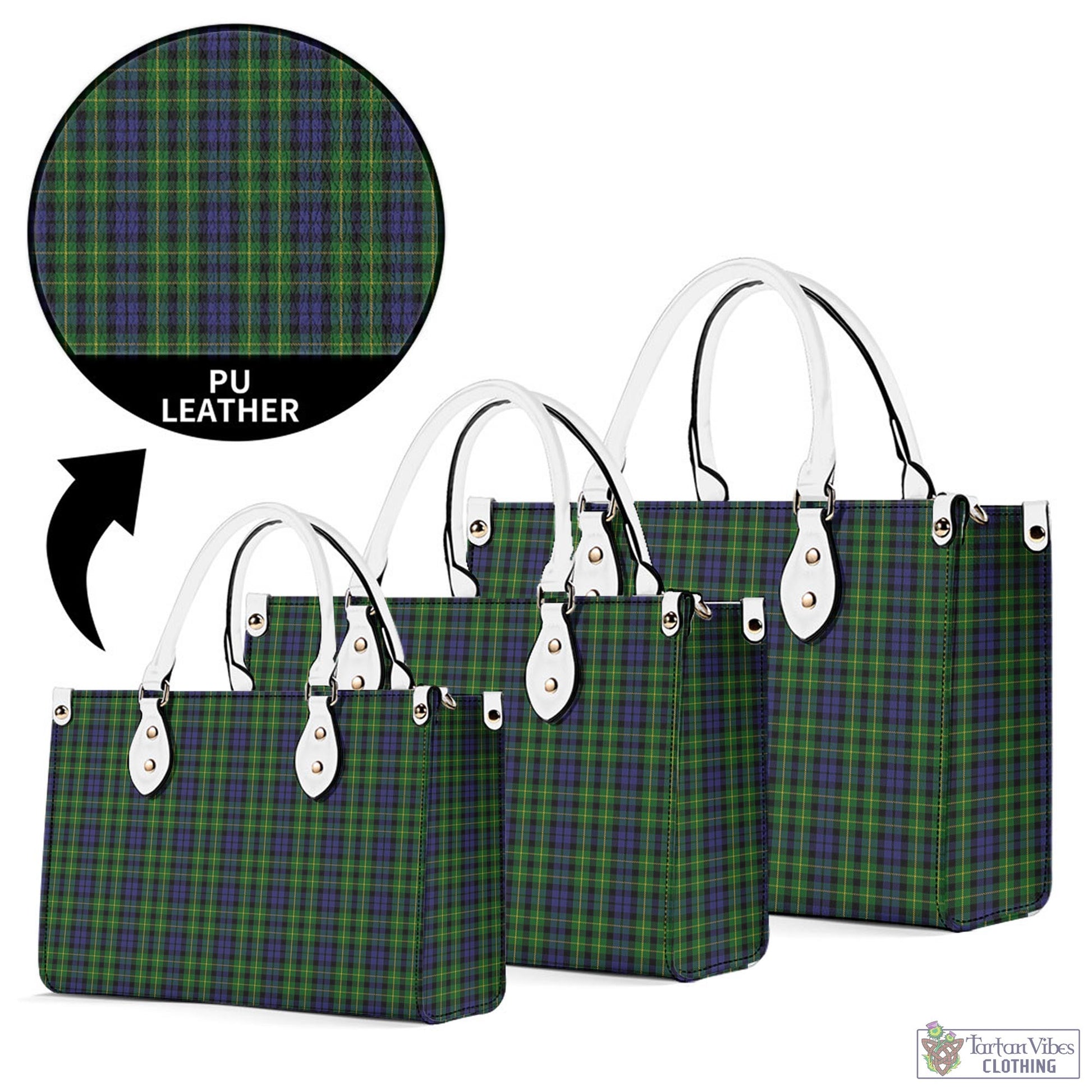 Tartan Vibes Clothing Campbell of Breadalbane Tartan Luxury Leather Handbags