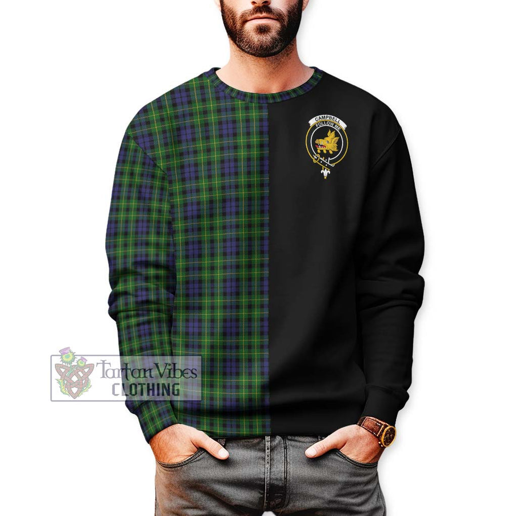 Campbell of Breadalbane Tartan Sweatshirt with Family Crest and Half Of Me Style Unisex - Tartanvibesclothing Shop