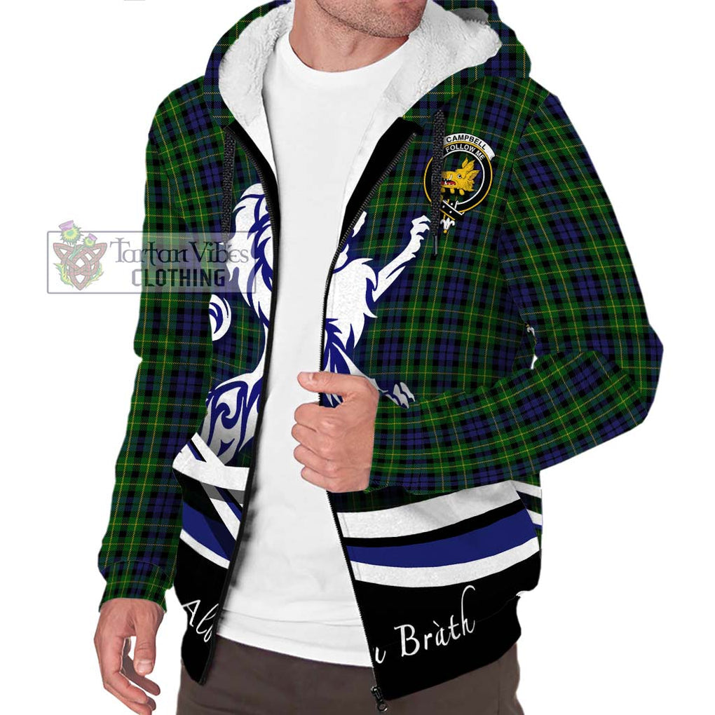 Campbell of Breadalbane Tartan Sherpa Hoodie with Alba Gu Brath Regal Lion Emblem Unisex S - Tartanvibesclothing Shop