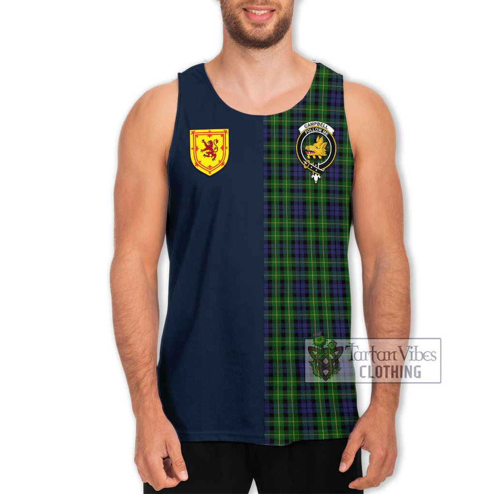 Tartan Vibes Clothing Campbell of Breadalbane Tartan Men's Tank Top with Scottish Lion Royal Arm Half Style