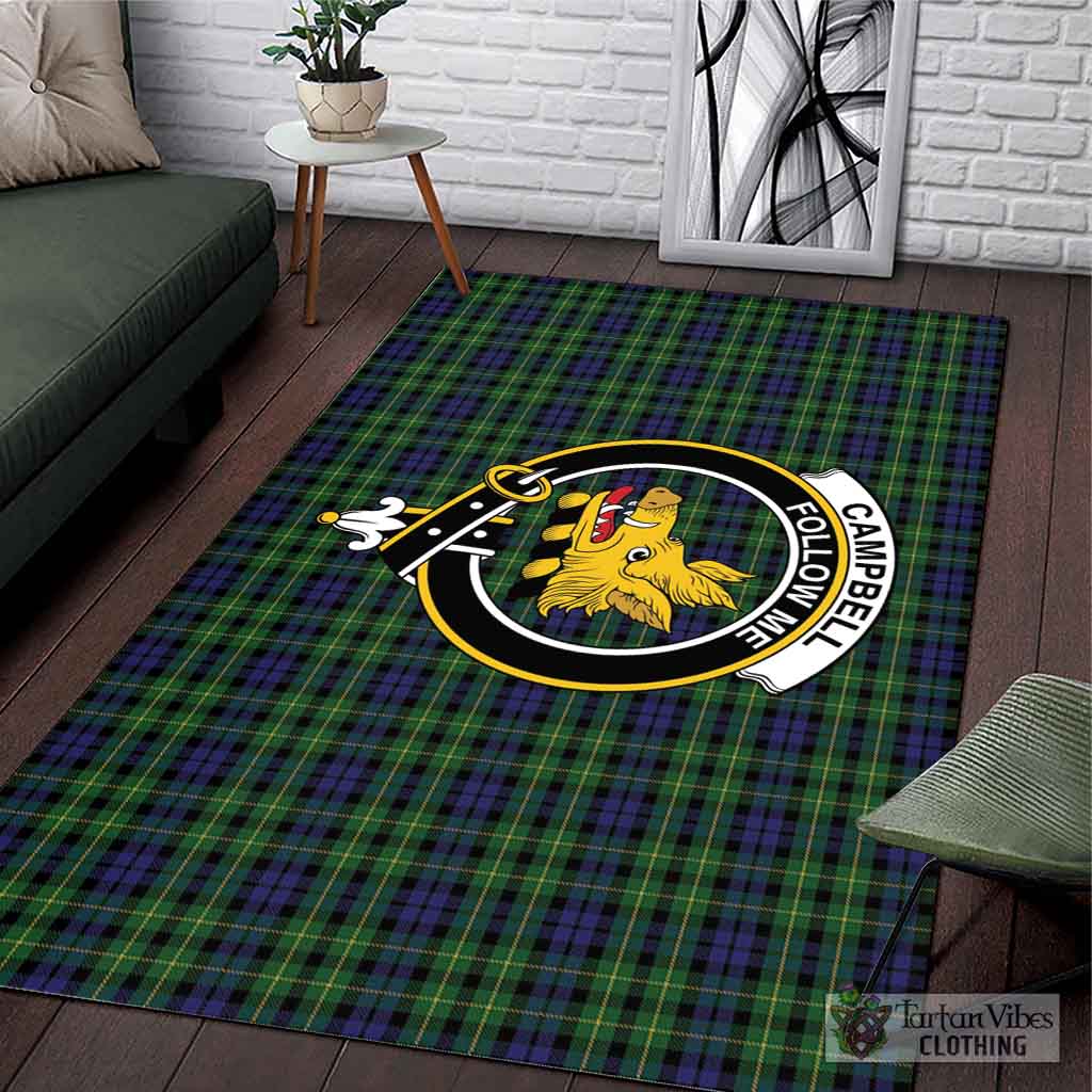 Tartan Vibes Clothing Campbell of Breadalbane Tartan Area Rug with Family Crest