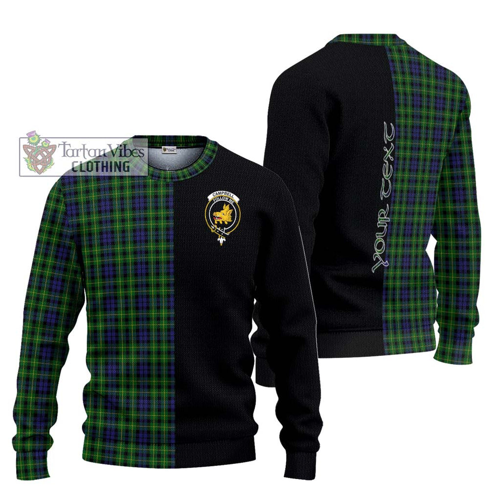 Campbell of Breadalbane Tartan Knitted Sweater with Family Crest and Half Of Me Style Unisex - Tartanvibesclothing Shop