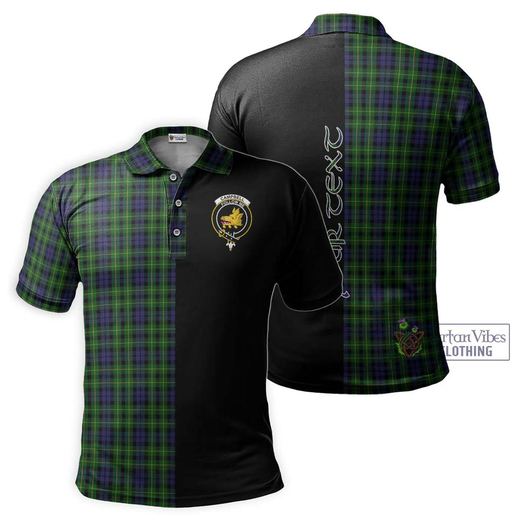 Campbell of Breadalbane Tartan Polo Shirt with Family Crest and Half Of Me Style Kid - Tartanvibesclothing Shop