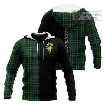 Campbell of Breadalbane Tartan Knitted Hoodie with Family Crest and Half Of Me Style