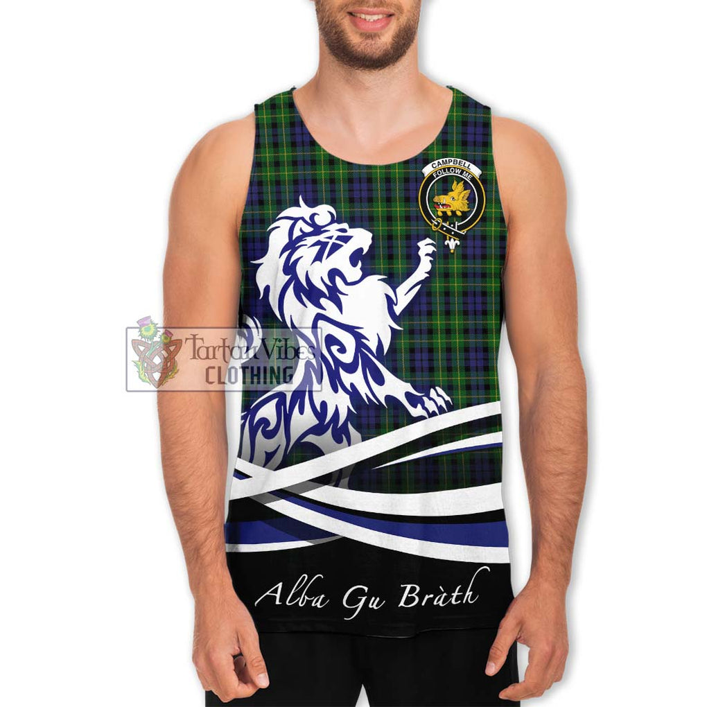 Campbell of Breadalbane Tartan Men's Tank Top with Alba Gu Brath Regal Lion Emblem Men - Tartanvibesclothing Shop