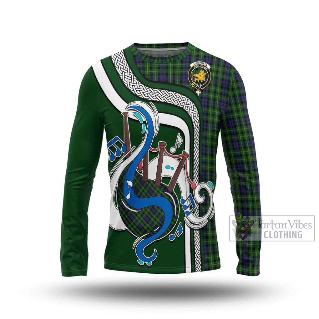 Tartan Vibes Clothing Campbell of Breadalbane Tartan Long Sleeve T-Shirt with Epic Bagpipe Style