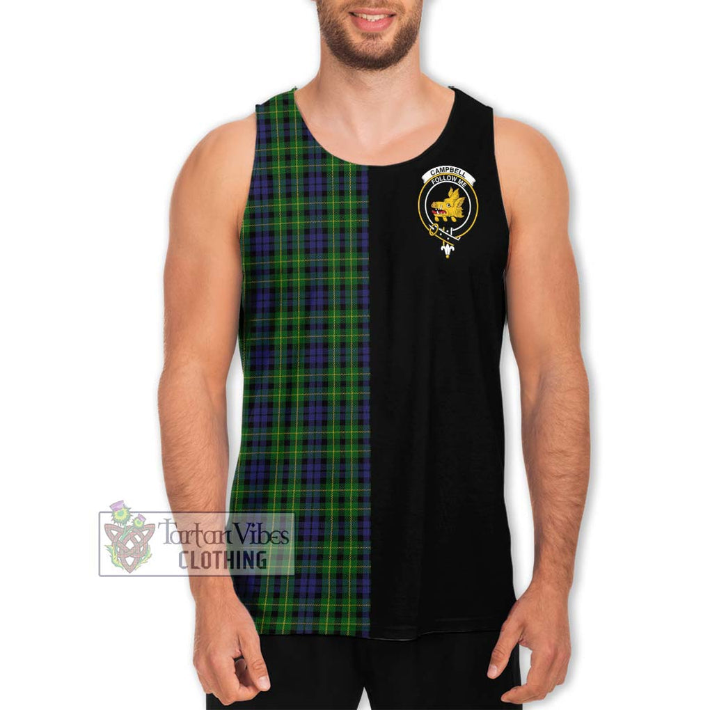 Campbell of Breadalbane Tartan Men's Tank Top with Family Crest and Half Of Me Style Men - Tartanvibesclothing Shop