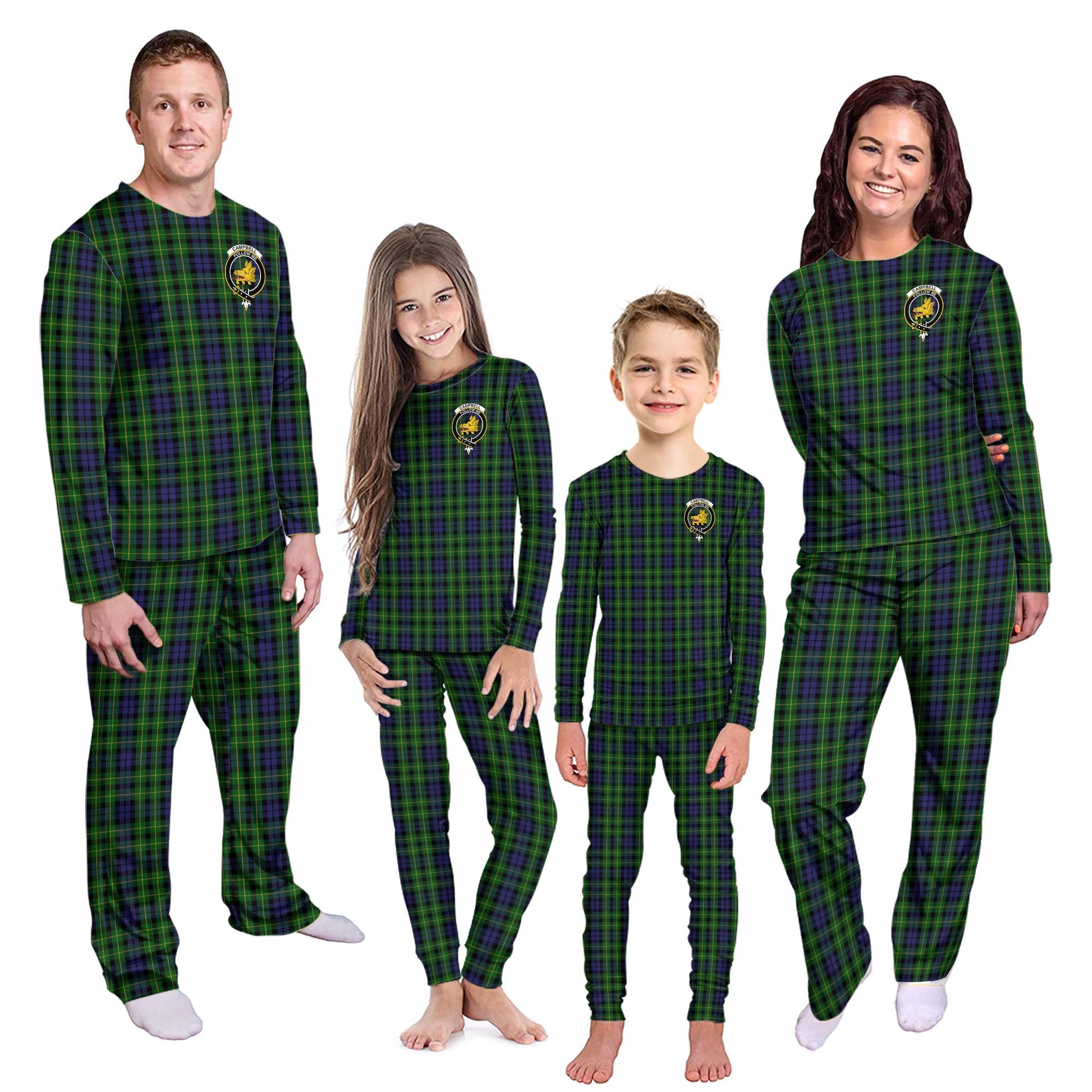 Campbell of Breadalbane Tartan Pajamas Family Set with Family Crest Kid - Tartan Vibes Clothing