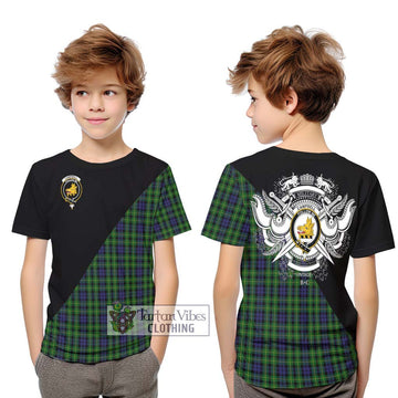 Campbell of Breadalbane Tartan Kid T-Shirt with Family Crest and Military Logo Style