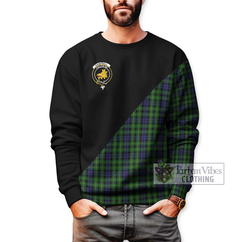 Campbell of Breadalbane Tartan Sweatshirt with Family Crest and Military Logo Style Unisex - Tartanvibesclothing Shop